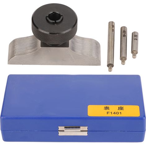 Depth Dial Indicator Base Hardened Stainless Steel Depth Micrometer Stand with 3 Pcs Extension Rods 63x17mm/2.5x0.7in