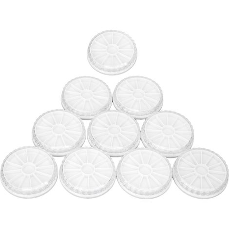 Boîte de rangement ronde pour perles et bijoux, lot de 10, polyvalente pour décoration ongles et accessoires (1/5)