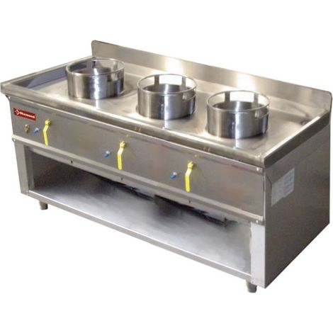 Fourneau wok 3 brûleurs - Diamond