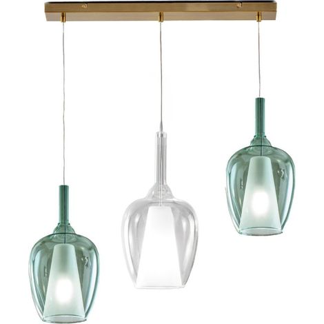 Lustre en verre coloré gea luce ofelia s e27 plafonnier led