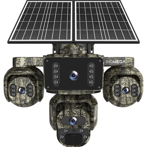 Caméra de Surveillance Solaire 4G Camouflage 20 MP Ultra HD, 4 Objectifs et 4 Vues Simultanées, AOV Enregistrement 24/7, Vision Nocturne Couleur 25 m, PTZ 355°/90°, Zoom Numérique 5x, Audio Bidirectio (1/5)