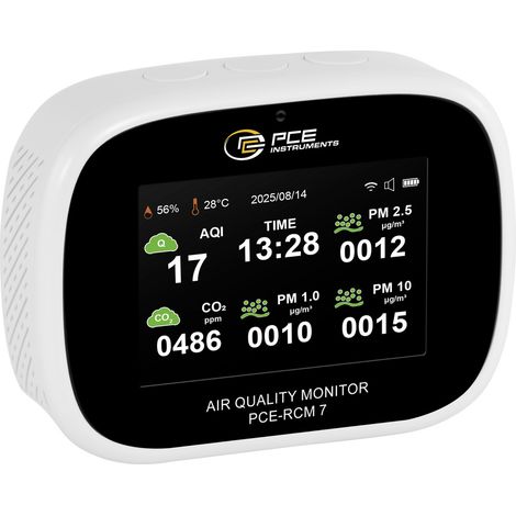 PCE Instruments CO2 Messgerät PCE-RCM 7 CO2 400 ... 5000 ppm Feuchte relativ Formaldehyd Partike (1/5)