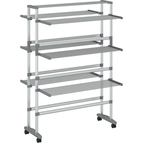 Séchoir à linge avec roues 89x64x129 cm aluminium CFW957023 (1/5)