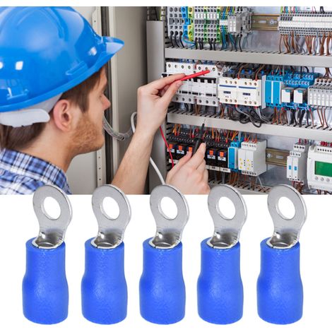 Cosses serties annulaires en cuivre pré-isolées RV2-3, connecteurs de fils AWG 16-14 (100 unités par commande) (1/5)
