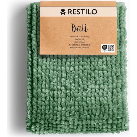 Tapis de Bain antidérapant 70 x 120 cm Tapis de Douche Absorbant Décoratif Vert Bati (1/5)