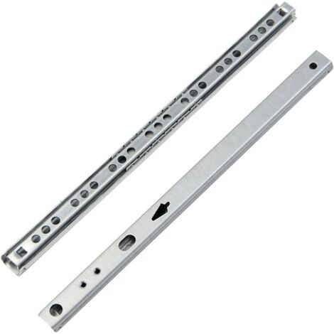 Un par de guías para cajones con rodamientos de bolas de metal, adecuadas para cajones de muebles, 246 × 17 × 10 mm (1/4)