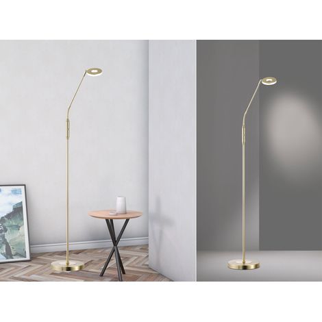 LED Stehlampe Leselampe DENT Messing mit Dimmer, Höhe 150cm (1/5)
