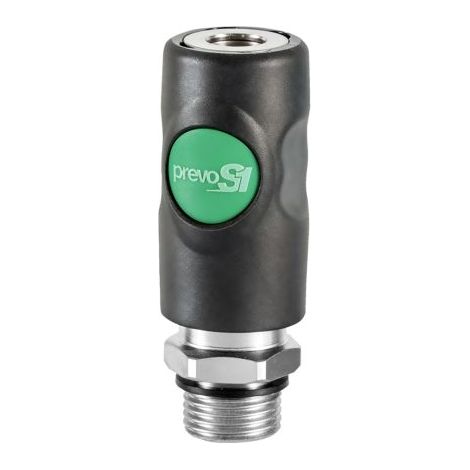 Raccord rapide de sécurité PREVOST, Filetage vers Mâle G 1/2 Mâle 1/2pouces Euro 7.2, Euro 7.4 en Corps Composite ( Prix pour 1 )