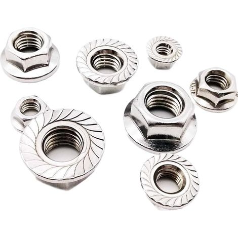 Écrous à embase hexagonale dentelée en acier inoxydable M3 M4 M5 (1/5)