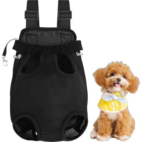 1 Sac à Dos Transport Chien Chat, Maille Respirante, Sangle Réglable, Portage Ventral Dorsal, Petit Animal Extérieur (1/5)