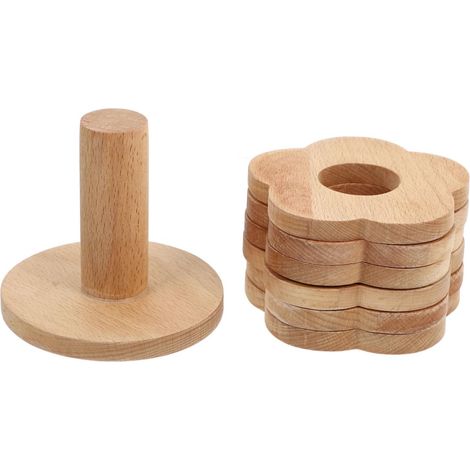 Ensemble de 7 pièces de tapis isolants thermiques en bois massif pour paniers, dessous de verre tressés et décoration de chariots. (1/5)