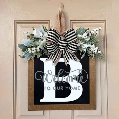Plaque Porte - Lettre Bois - Diamètre 25 Cm - Pour Porte D'Entrée Mur Intérieur Cheminée - 1 Pièce (1/3)