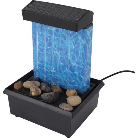 Fontaine d'eau de Table, Fontaine d'eau D'intérieur avec Roches de Rivière et Lumières LED, Fontaine de Table en Cascade éclairée, Câble USB 5 V ou Fonctionne sur Piles (1/5)