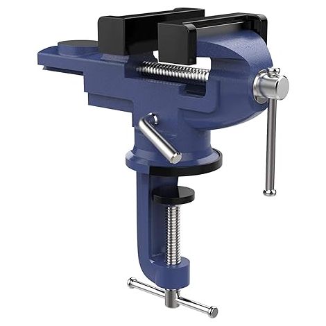 Étau pivotant à 360°, étau universel 70 mm avec enclume et support d'oreiller, support de pièce pour le travail du bois, le travail des métaux, les lignes de coupe (1/5)