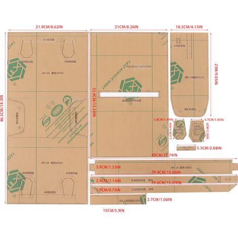 Gabarit de patron en acrylique transparent pour la découpe de précision, idéal pour la création de portefeuilles en cuir et de sacs à bandoulière. (1/5)