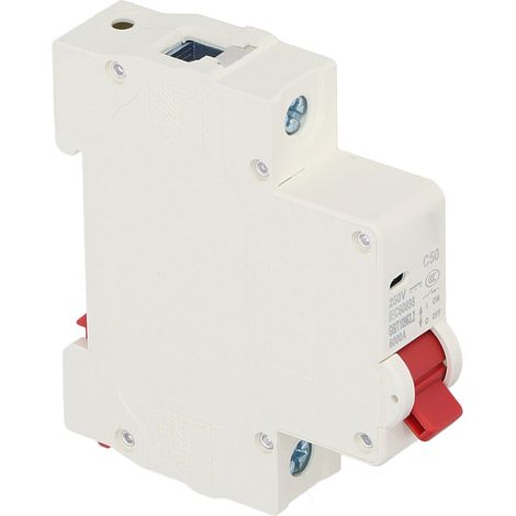 Disjoncteur miniature CC 1P pour système photovoltaïque solaire, sectionneur 50 A, montage sur rail DIN, 250 V CC, capacité segmentée 6000 A, DZ47 63Z C50