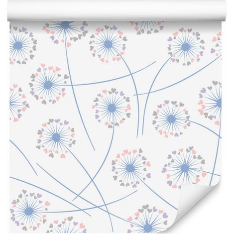 Papier peint Pissenlits Cœur pour salon et chambre 50x1000 cm (1/5)