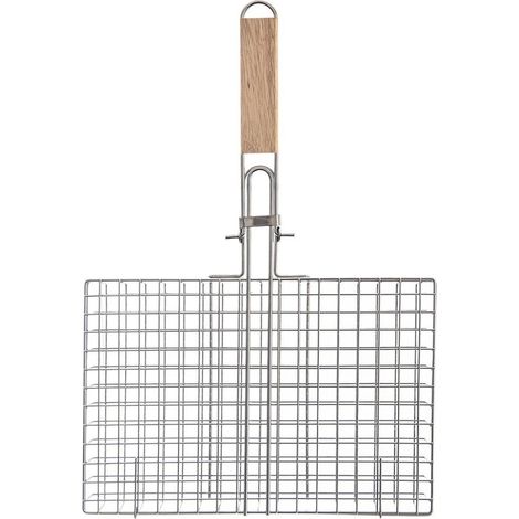 Universal barbecue basket in chromed metal with wooden handle 883 (1/5)
