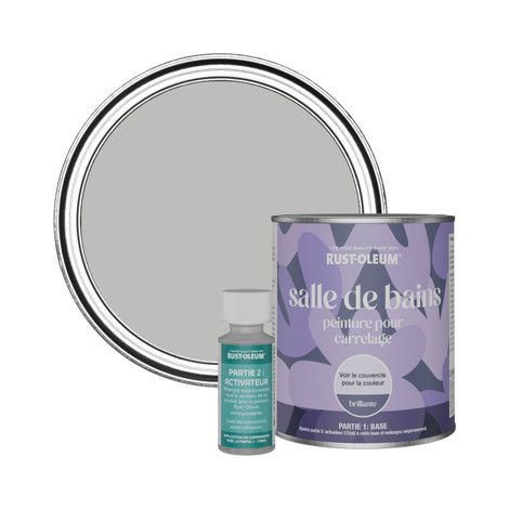 Peinture pour Carrelage de Salle de Bain, Finition Brillante - Silex 750ml (1/3)