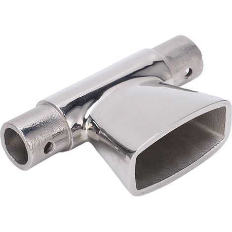Support inox 316 marine étrier 90° pour main courante, collier centre tube Ø 21,8 mm, fixation bateau (1/5)