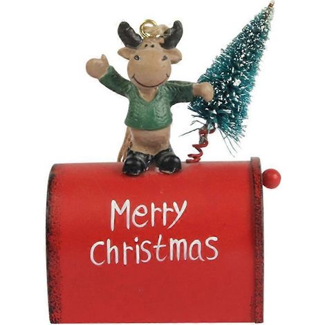 Décoration de Noël à suspendre à une boîte aux lettres (1 pièce), pendentif en fer forgé, cadeau-9.5X6.5X4CM