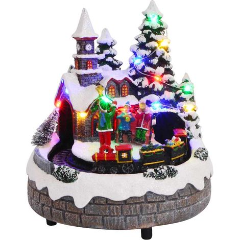 Weihnachtlicher Tisch Mehrfarbig 16 x 16 x 19 cm Harz