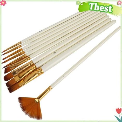 Tbest Pinceau 10pcs Brush Set Aquare Paint pour les Cheveux en Nylon creatifs stylo (1/5)