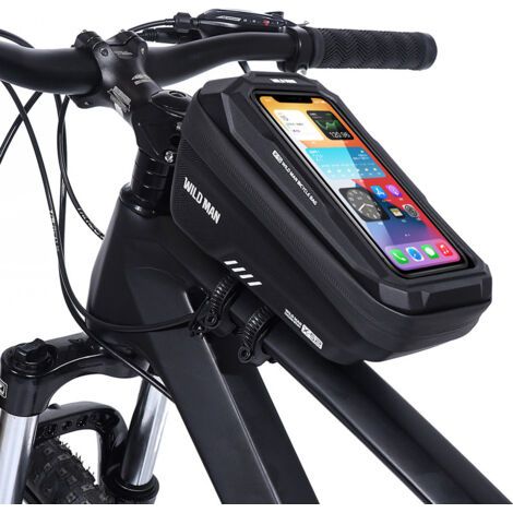 Sac de guidon de téléphone portable de bicyclette, sac de cadre de cas de téléphone portable d'écran tactile, 6,7 pouces (1/5)