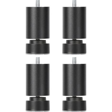 CCYKXA 4 Stück M10-Gewinde, Bettrahmenbeine, Möbelstützbeine, Tischbeine, robuste Ersatz-Sofabeine M10 für Schränke, Schwarz, 6 cm