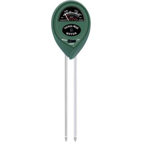 MS01 Boden-pH-Meter (Grün), 3-in-1-Bodenfeuchte-/Licht-/pH-Tester, Gartenwerkzeug-Set für Rasen und Acker (1/4)