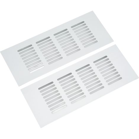 Grille d'aération en alliage d'aluminium argenté, dissipateur thermique rectangulaire pour armoire, placard, camping-car, 80x200mm (1/5)