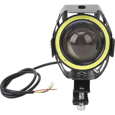 Motorrad-LED-Scheinwerfer mit weißem Ring aus Aluminiumlegierung, Modifikationsscheinwerfer, Zusatzscheinwerfer