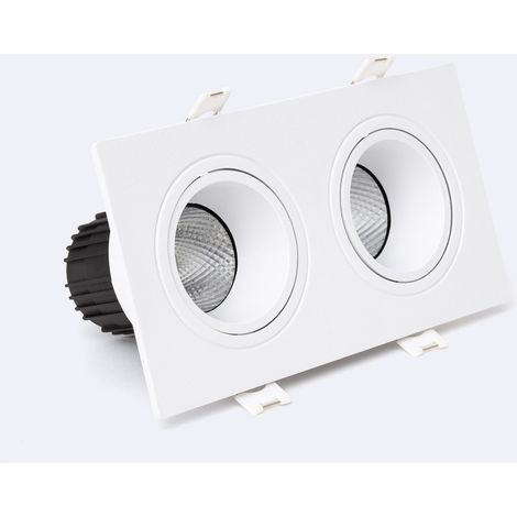 Downlight Cuadrado Basculante LED 18W Regulable Corte 75x155 mm 2700K Blanco Blanco Cálido (1/2)