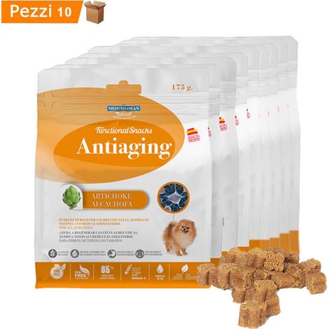 Multipack da 10 pz snack funzionali per cani mediterranean natural antieta' 175 gr