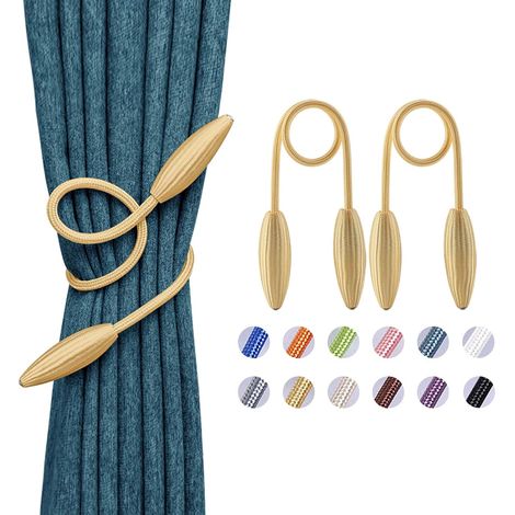 Lot de 2 embrasses de rideaux à faire soi-même, à motifs décoratifs en cristal, style européen, torsadées et originales, pour la maison, la cuisine ou le bureau. (1/5)