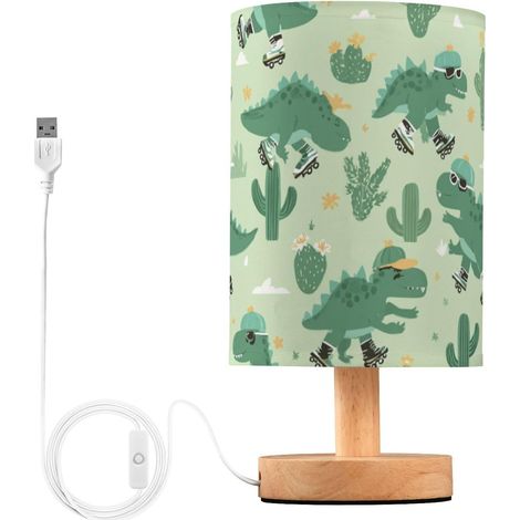 Kcldeci Lampe de chevet avec motif dinosaures mignons portant des (1/5)