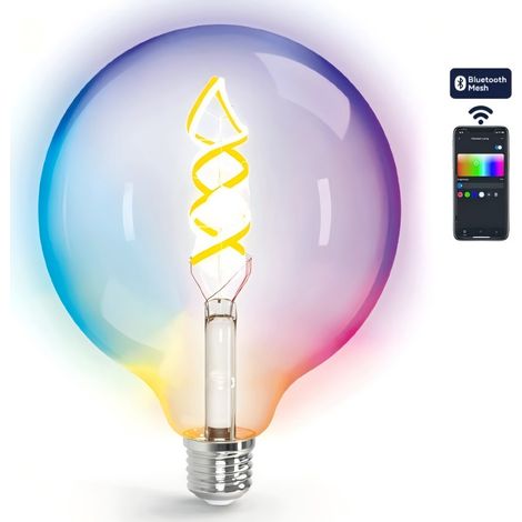 Ampoule connectée Aigostar G125 E27 4,9 W RGBW à LED LED LED, style vintage, avec verre dégradé. (1/2)