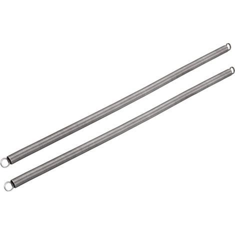 Sourcing Map Tension Spring, Extension Spring, 1mm Wire Diameter, 8mm OD, 300mm Free Length Steel Spring, Small Double Hook, 2pcs (1/3)