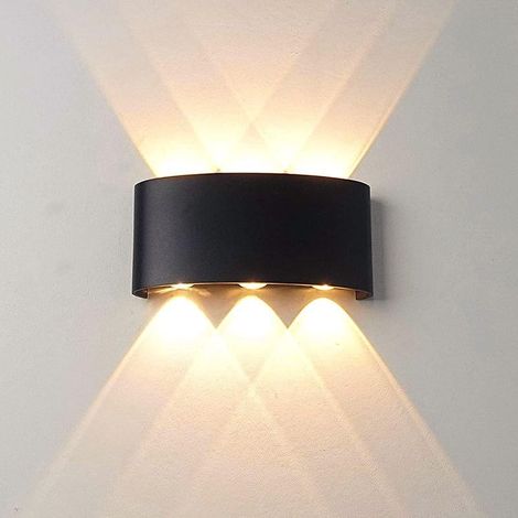 Luminaire mural LED 6W moderne, applique étanche IP65 en aluminium pour intérieur et extérieur, spot orientable haut/bas, lumière blanc chaud, éclairage décoratif 360°. (1/5)