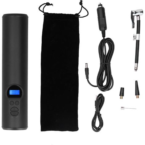 Mini pompe à pneus Portable, compresseur d'air Rechargeable sans fil, affichage LCD avec lumière LED, pour voiture, vélo, moto (1/5)