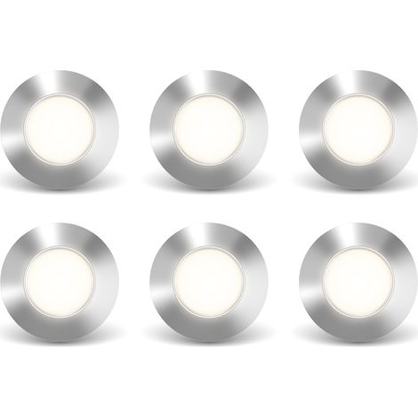 Xanlite – Kit de 6 spots encastrables extérieur IP67 – Ø40mm, 20 lumens, 4000K blanc neutre – Alimentation secteur 230V – SPTK6RCW