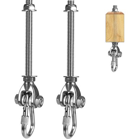Swing Hook Carabiner for Hanging, Stainless Steel Wooden Beam M10 Suspension for Concrete Ceiling Hanging Chair for Swing Yoga Sand Bags (1/5)