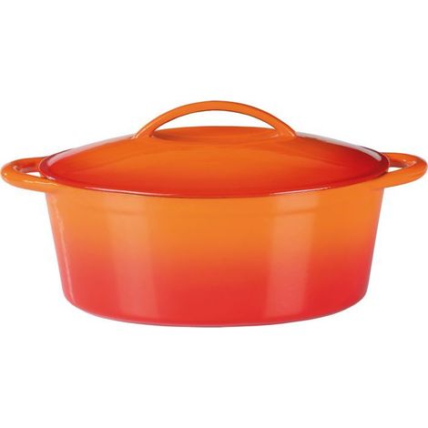 Cocotte in ghisa massiccia - GSW - 33 x 25 cm - Arancione - Ovale - Induzione (1/5)