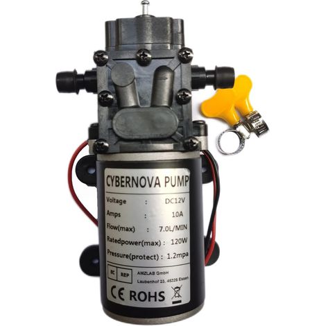 1 Pompe à diaphragme, 12V, 7L/min, 174 PSI, auto-amorçante, eau douce, camping, bateau, jardin (1/4)