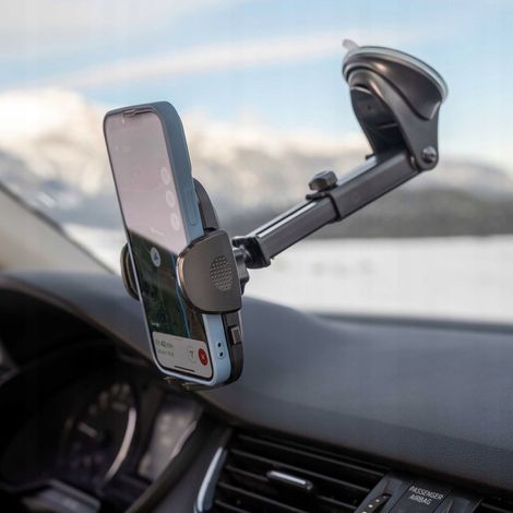 Support de téléphone de voiture pour tableau de bord, élégant et stylé en fibre de carbone (1/5)