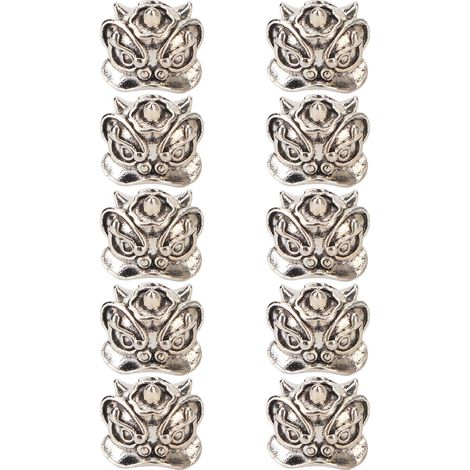 Accessoires de bijoux pour la création de bijoux rétro en argent tibétain de style chinois traditionnel, avec un lion dansant avec un grand trou, une corde perlée, des dreadlocks et une barbe, et des (1/5)