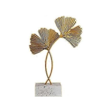 Décoration de bureau en forme de feuille de ginkgo, style européen, en fer forgé, 21 cm de haut. (1/5)