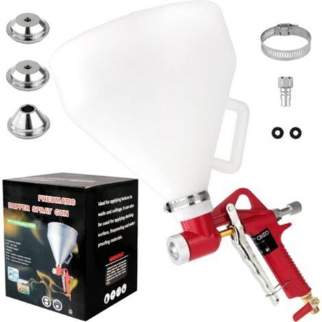 Pistolet à crêpe pneumatique de 1,5 gallons, pistolet pulvérisateur avec 3 buses (4,0 mm/6,0 mm/8,0 mm), pistolet à texture pour murs, plafonds, peinture en stuc sec (1/5)