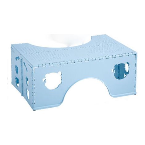 QORVA-Bleu, 1 pièce Tabouret de toilette pliable - Tabouret physiologique de salle de bain pour adultes et enfants - Tabouret WC pour salle de bain et WC