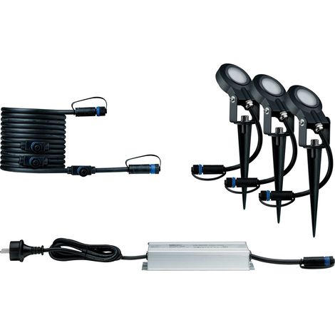 Paulmann Sting 93696 Beleuchtungssystem Plug & Shine LED-Gartenstrahler-Starter-Set 3er Set LED 18